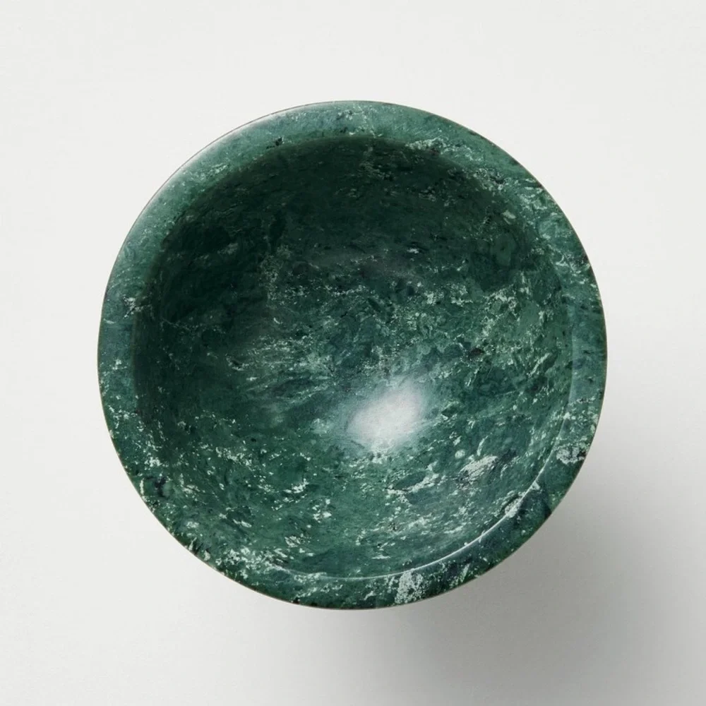 Threshold l Designed with Studio McGee Green Marble Cone Shape Bowl Table Decor